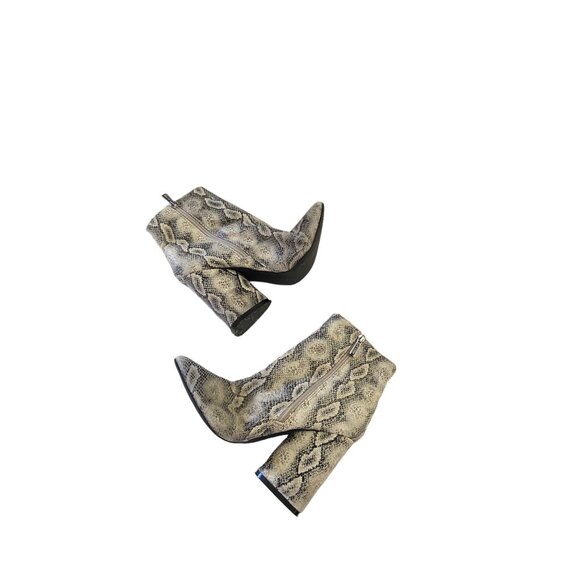 Cape Robbin Faux Snakeskin Ankle Boots Cream Size 8 Mobwife Glam Neutral Boho - Picture 6 of 11